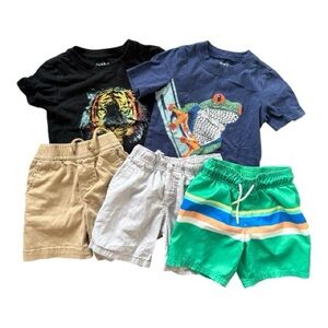 Cat & Jack Gap Carter’s Little Boy Toddler 5-Piece 4T Spring Summer Bundle